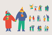 Winter People Flat Vector Set, a Person Illustration by Vector_Art (Thumbnail 10 of 16)