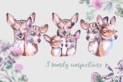 Deers and clover. Set of watercolor, a Decorative Illustration by Shabbypie (Thumbnail 7 of 11)