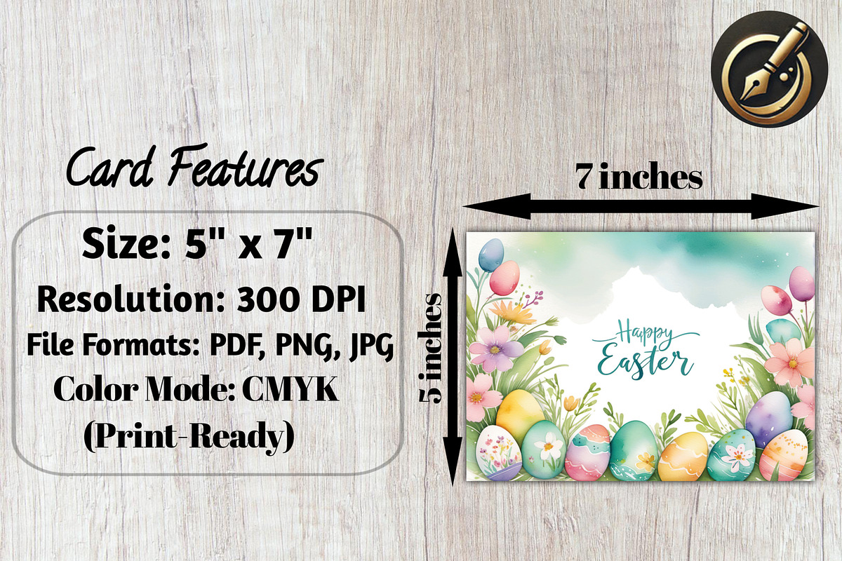 Easter Greeting Card | Printable 7x5, a Card Template by Print Haven (Photo 4 of 4)