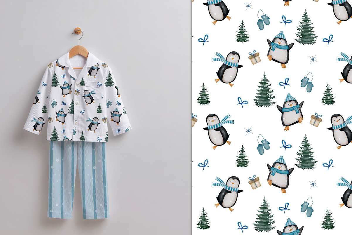 Cute Christmas Penguins Clipart Set, a Seasonal Illustration by ZabolotnaArt (Photo 5 of 6)