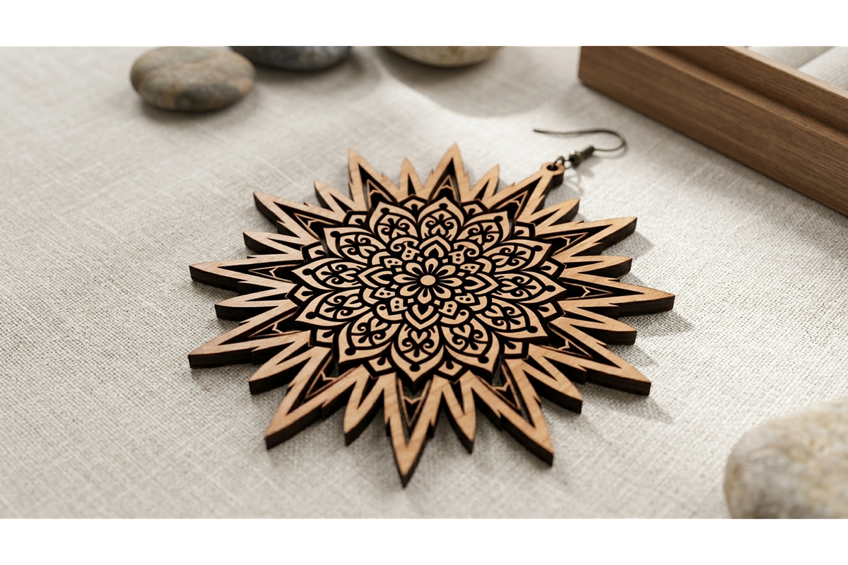 Mandala Earring SVGn, an Object Graphic by hafijul (Photo 11 of 11)