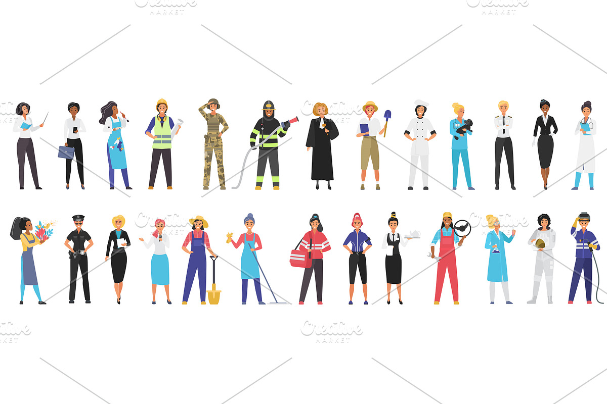 Professional female workers happy, a Person Illustration by Lemberg Vector