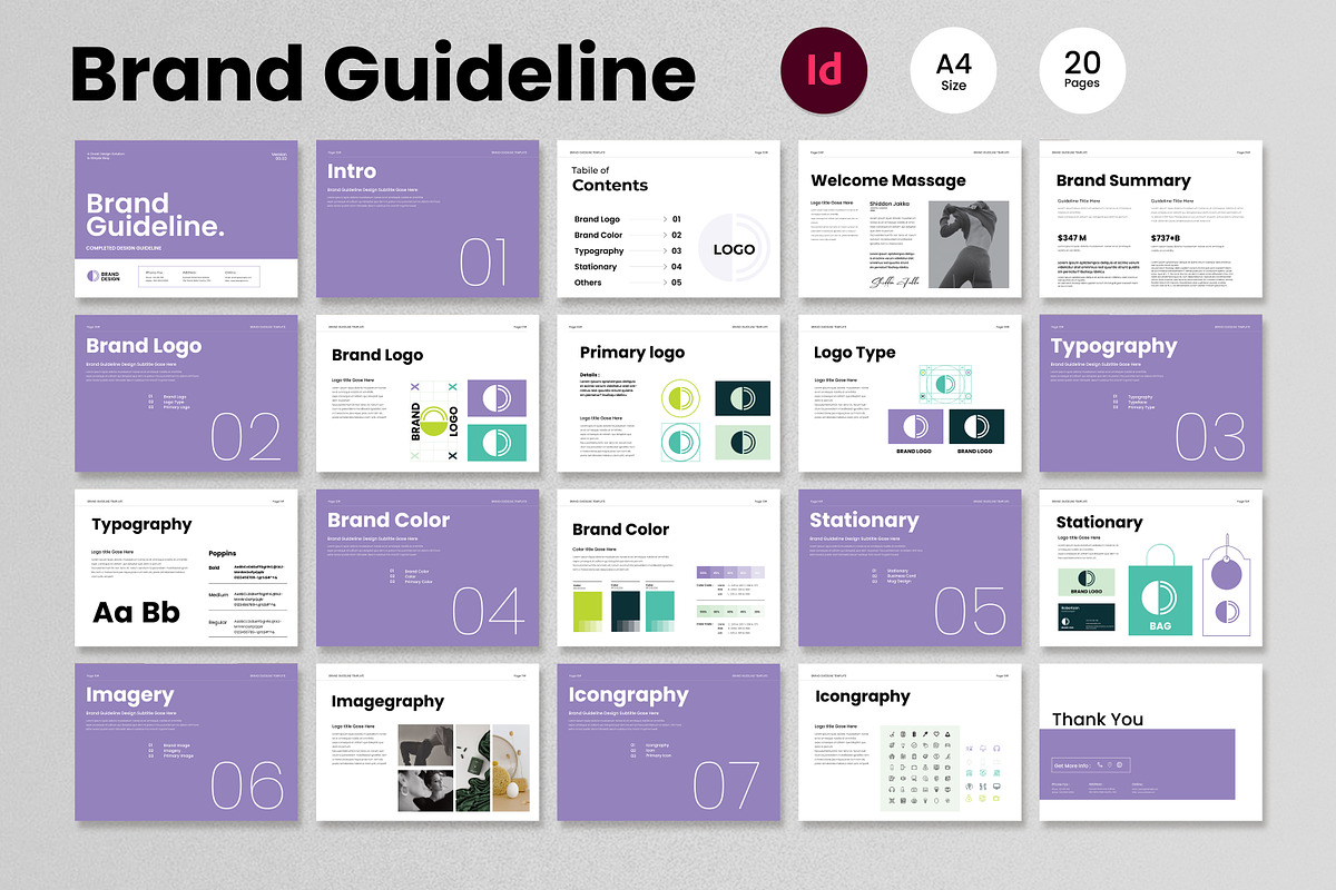 Brand Guideline Template Landscape, a Brochure Template by Slide-Agency (Photo 2 of 2)