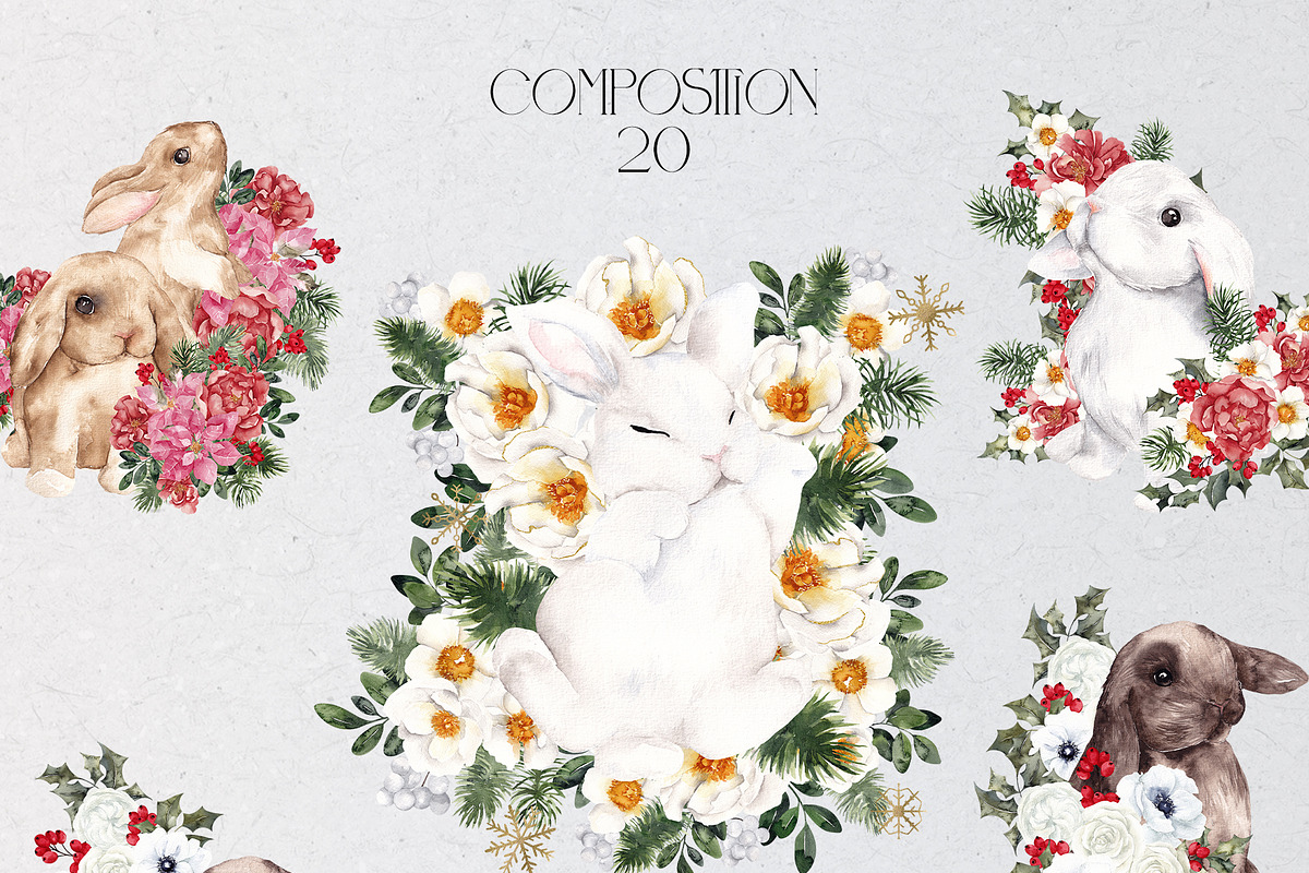 Winter Bunny. Symbol of the year., an Animal Illustration by ma_i_vi (Photo 8 of 11)