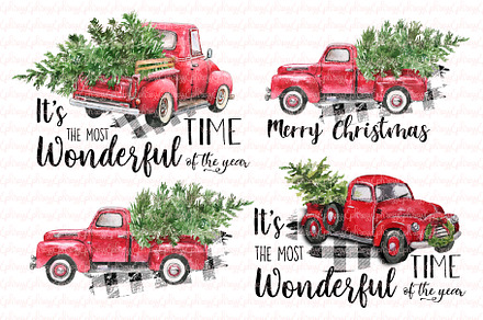 Christmas truck. Sublimation