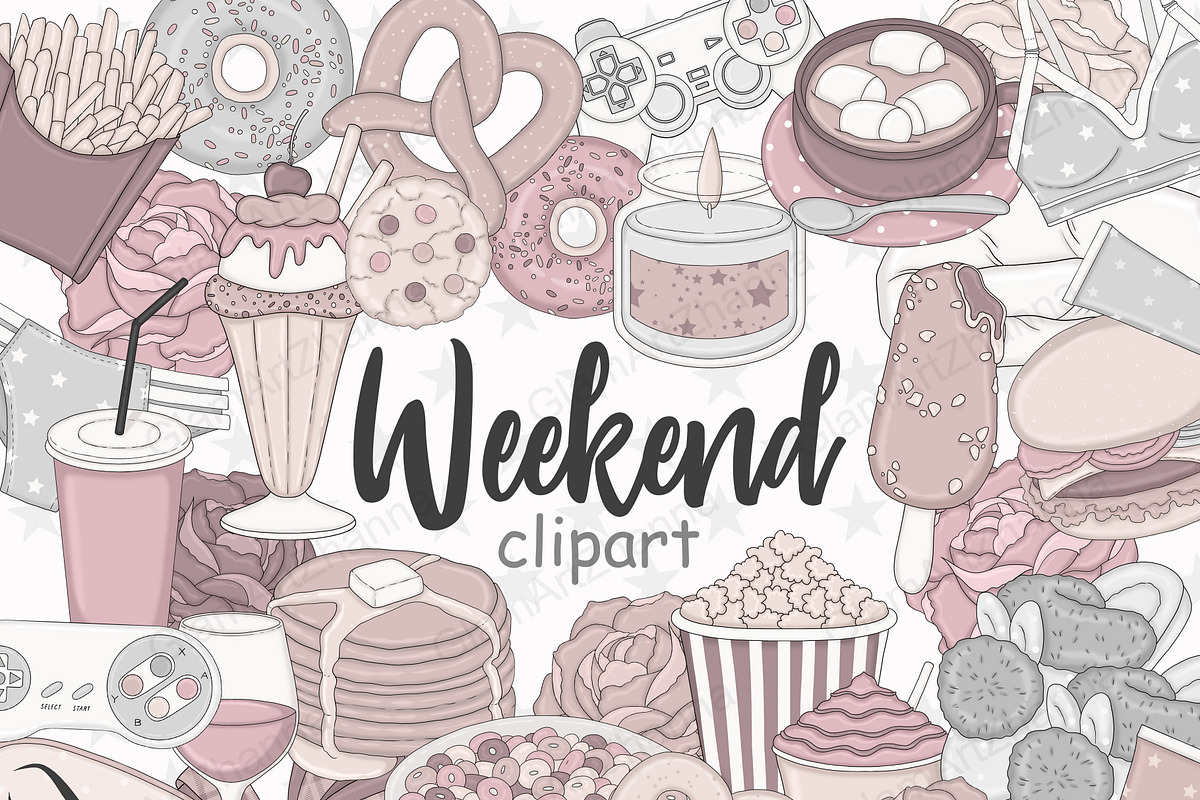 Weekend Clipart, an Illustration by GlamArtZhanna (Photo 1 of 5)
