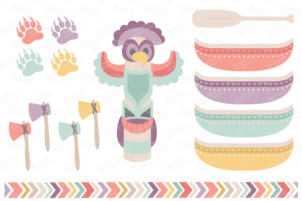 Vintage Tribal ClipArt & Vectors, an Illustration by Amanda Ilkov (Photo 2 of 4)