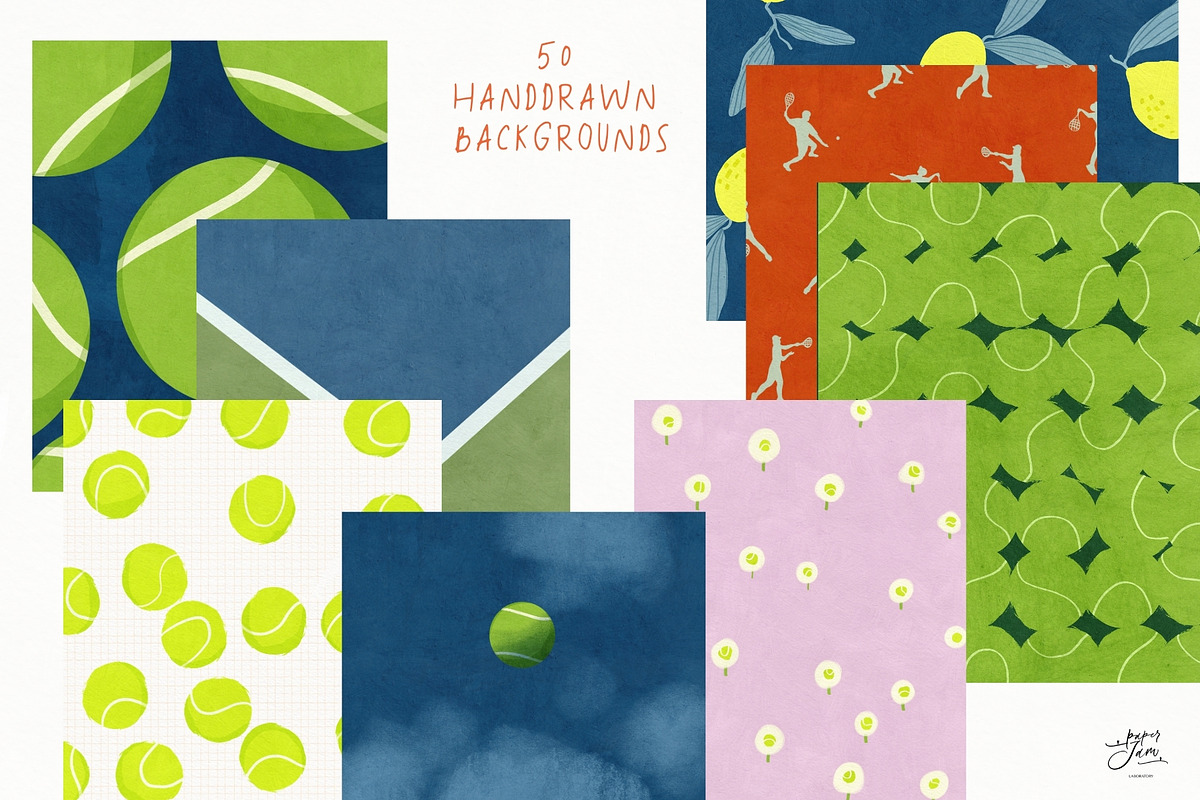 Tenniscore: 50 Whimsical Backgrounds, a Background Graphic by PaperJamLab (Photo 2 of 17)