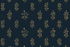 Seamless pattern, golden botanical branches creating elegant sea, a Pattern Graphic by Studio ANNA