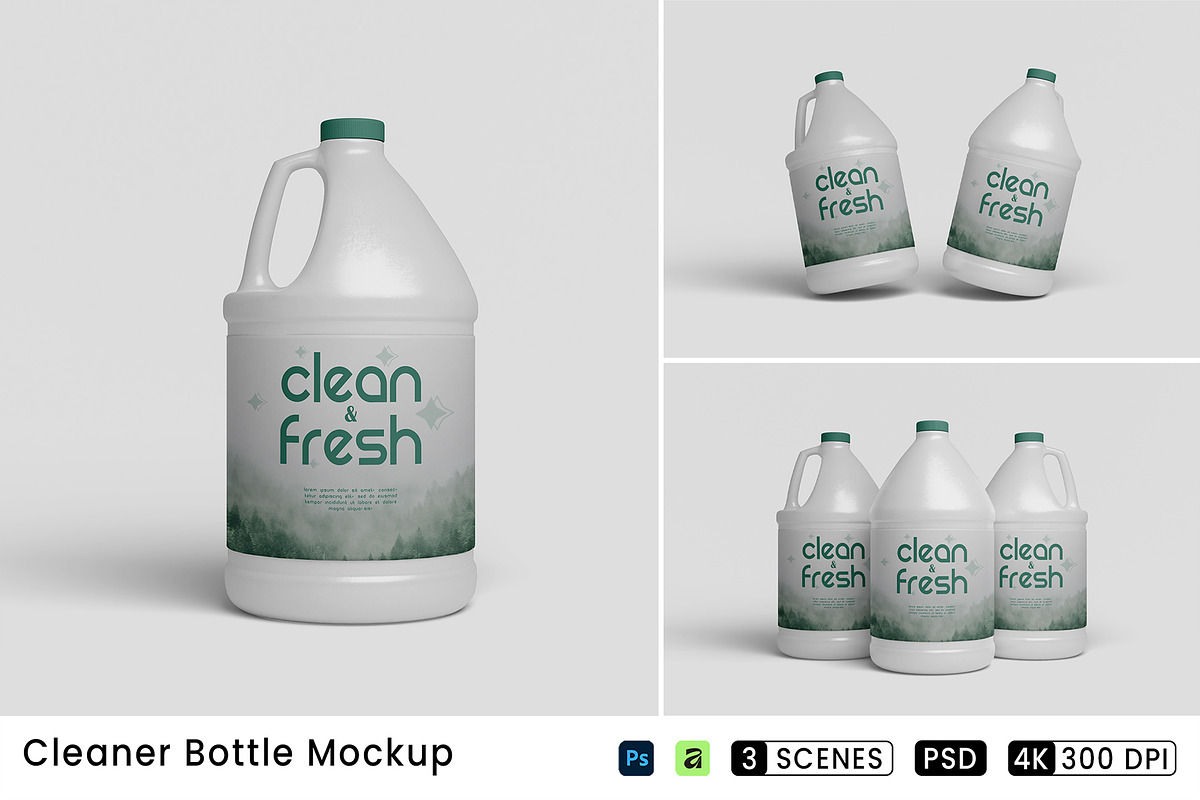 Cleaner Bottle Mockup, a Cups & Container Mockup by Farabion Studio (Photo 1 of 4)