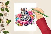 Valentine Cute Zebra Clipart Bundle, a Seasonal Illustration by Craft Nest (Thumbnail 4 of 5)