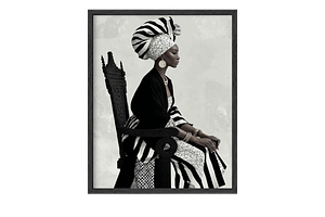 African Royalty Queen Wall Art, a Person Illustration by PrintablesByFranklyn