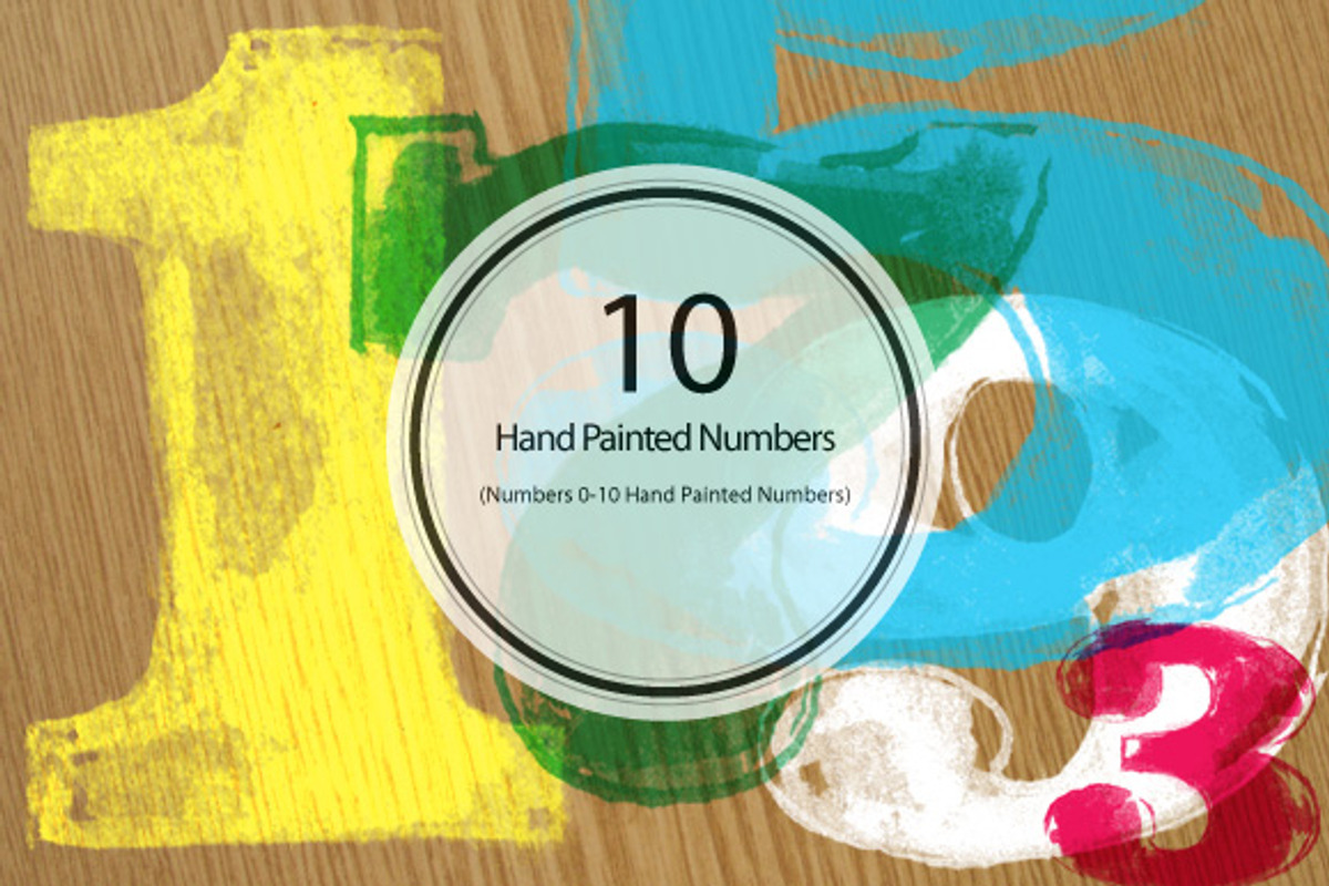 10 Hand Painted Numbers, a Texture Illustration by BIOWORKZ (Photo 1 of 5)