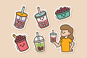 Boba doodle illustration, a Food Illustration by yellowline (Thumbnail 3 of 5)