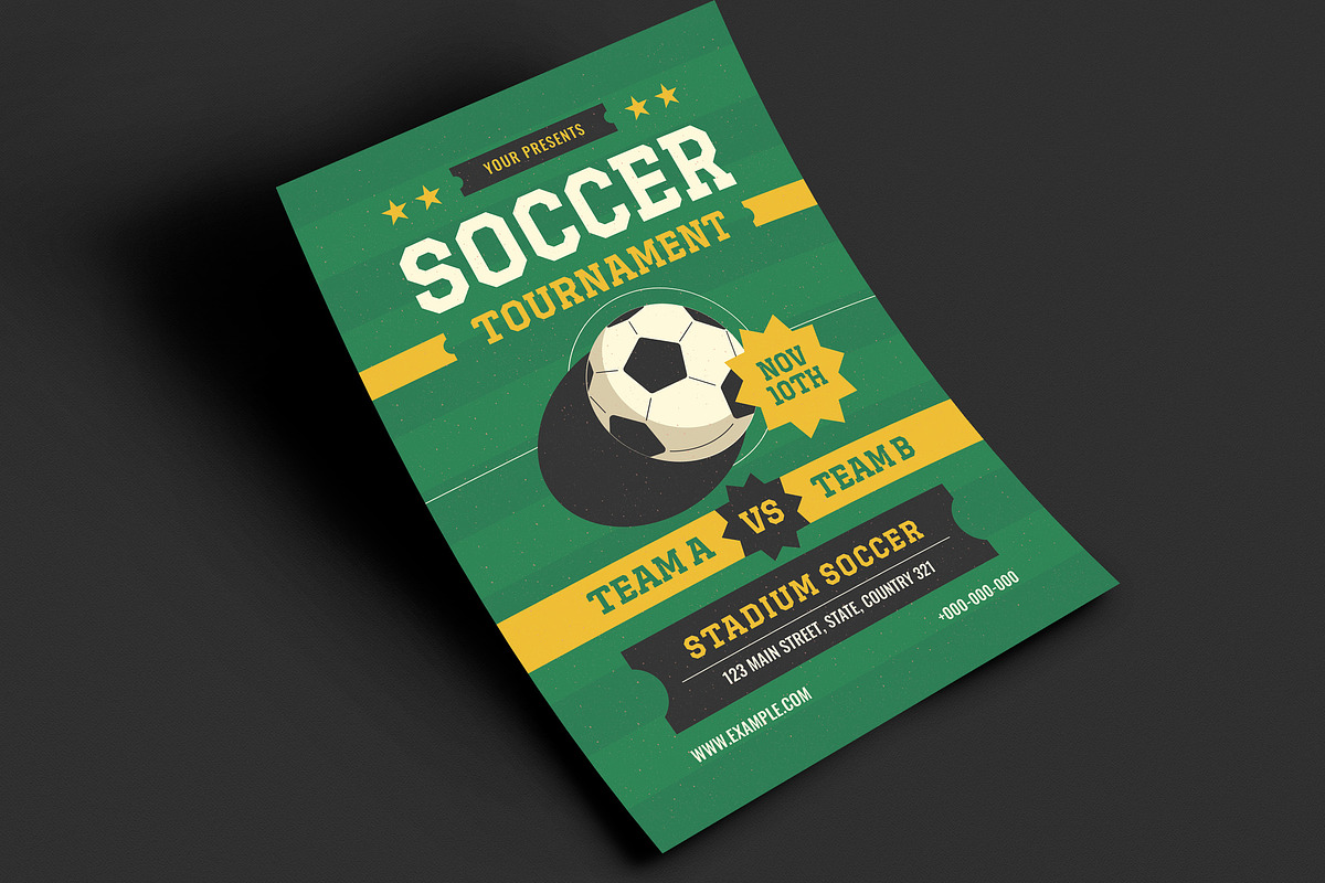 Modern Soccer Tournament Flyer, a Flyer Template by VectorVactory (Photo 2 of 3)