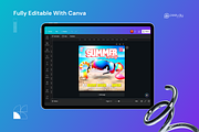 Blue Summer Flyer Canva Template, a Flyer Template by PeetalyStudioDesigns (Thumbnail 4 of 5)