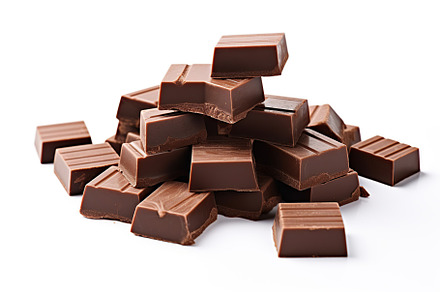 Tasty chocolate pieces. Generative AI, a Food & Drink Photo by AlyaAnd