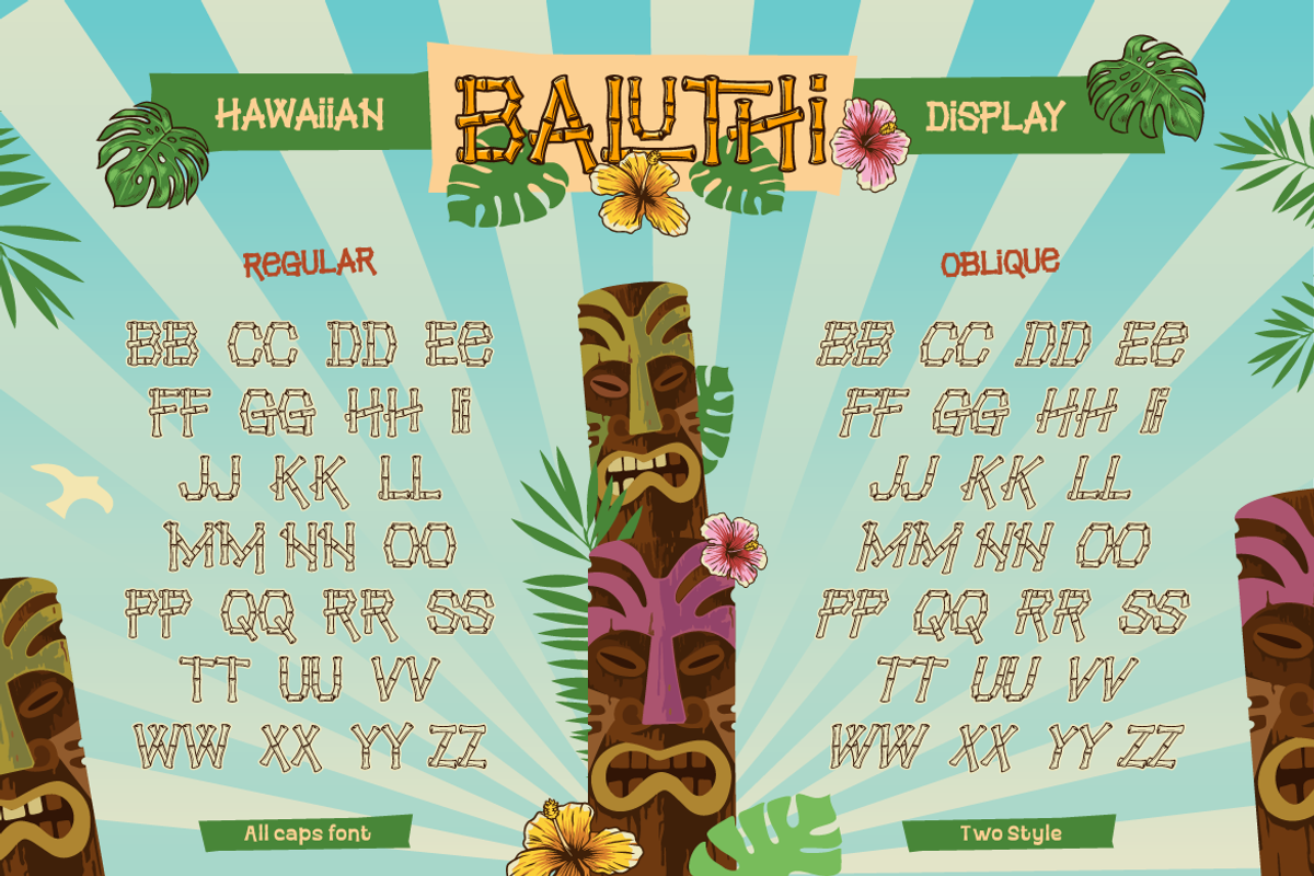 Baluthi - Hawaiian Bamboo Display, a Sans Serif Font by Artisan Themes (Photo 10 of 12)
