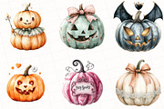 Halloween Coquette Pumpkin Clipart, an Illustration by OK Design (Thumbnail 4 of 5)