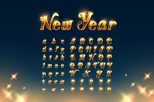 Happy New Year Letters and Numbers
