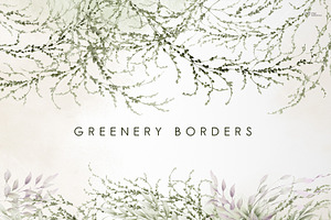 Spring Greenery, Floral Cliparts