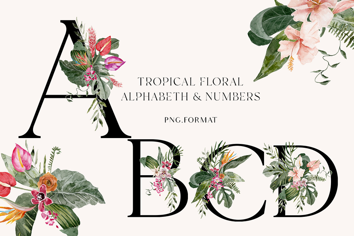 TROPICAL SUMMER- Exotic flora set, a Decorative Illustration by Grace Noboa Illustrations (Photo 10 of 10)