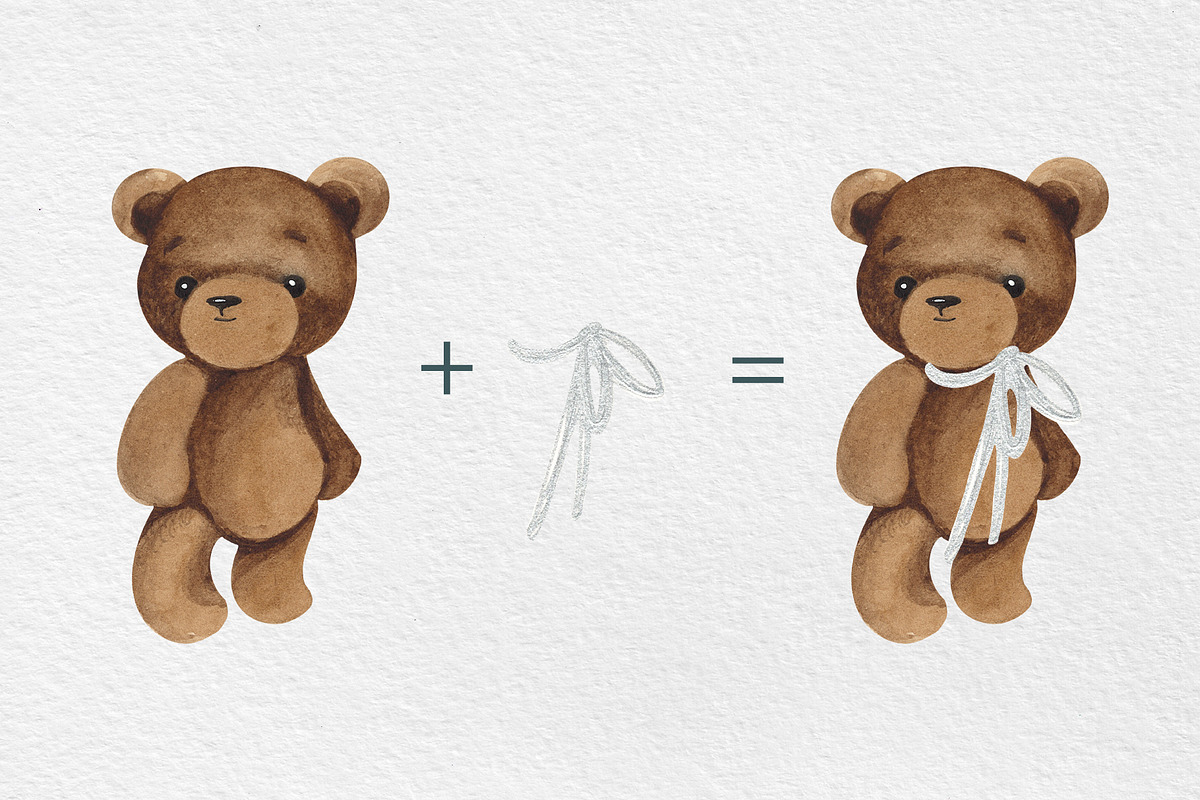 Teddy Bear Clipart Set, an Animal Illustration by HabitusDesigns (Photo 6 of 10)