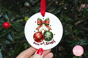 Retro Christmas Ornaments Bow PNG, an Illustration by CreationArt (Thumbnail 2 of 4)