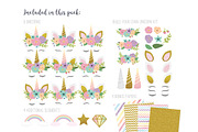 Pretty Unicorn Clipart, an Illustration by Peachycottoncandy (Thumbnail 2 of 2)
