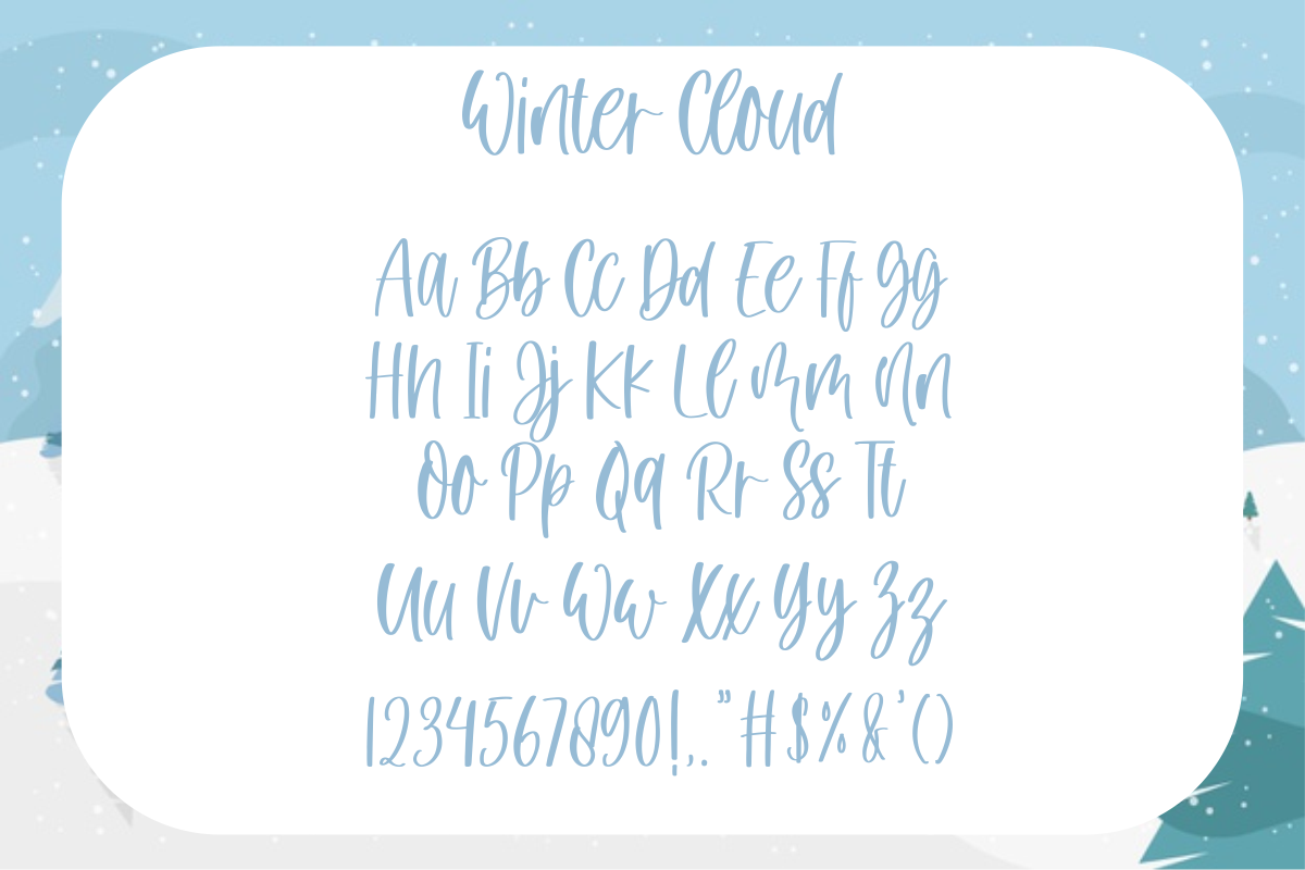 Winter Cloud - Handwritten Font, a Script Font by Fikryal Studio (Photo 9 of 9)
