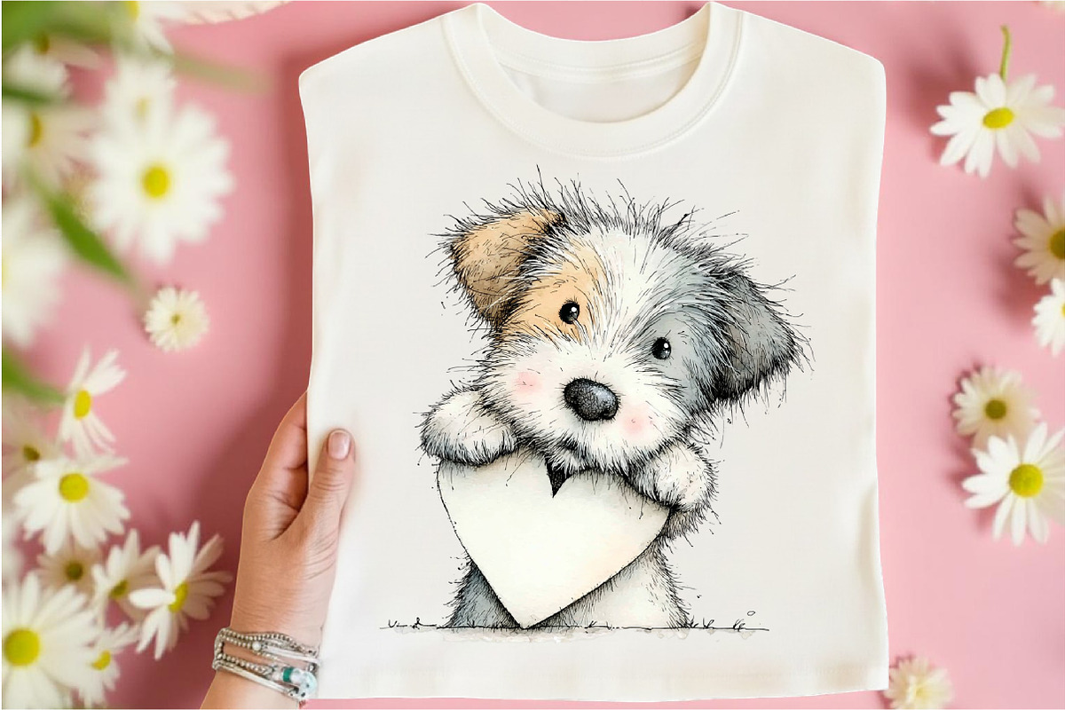 Funny Valentine Peeking Dog Clipart, an Illustration by Libby Wishes (Photo 3 of 9)
