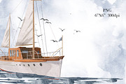Watercolor Boats Sea Ocean Clipart, an Illustration by NKTKNS (Thumbnail 6 of 7)