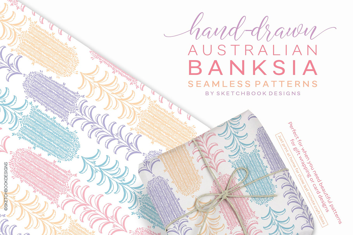 Australian Banksia Seamless Patterns, a Pattern Graphic by Sketchbook Designs (Photo 5 of 7)
