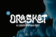 Oraskot - Liquid Display Font, a Handwritten Font by QR Design Studio (Thumbnail 1 of 8)