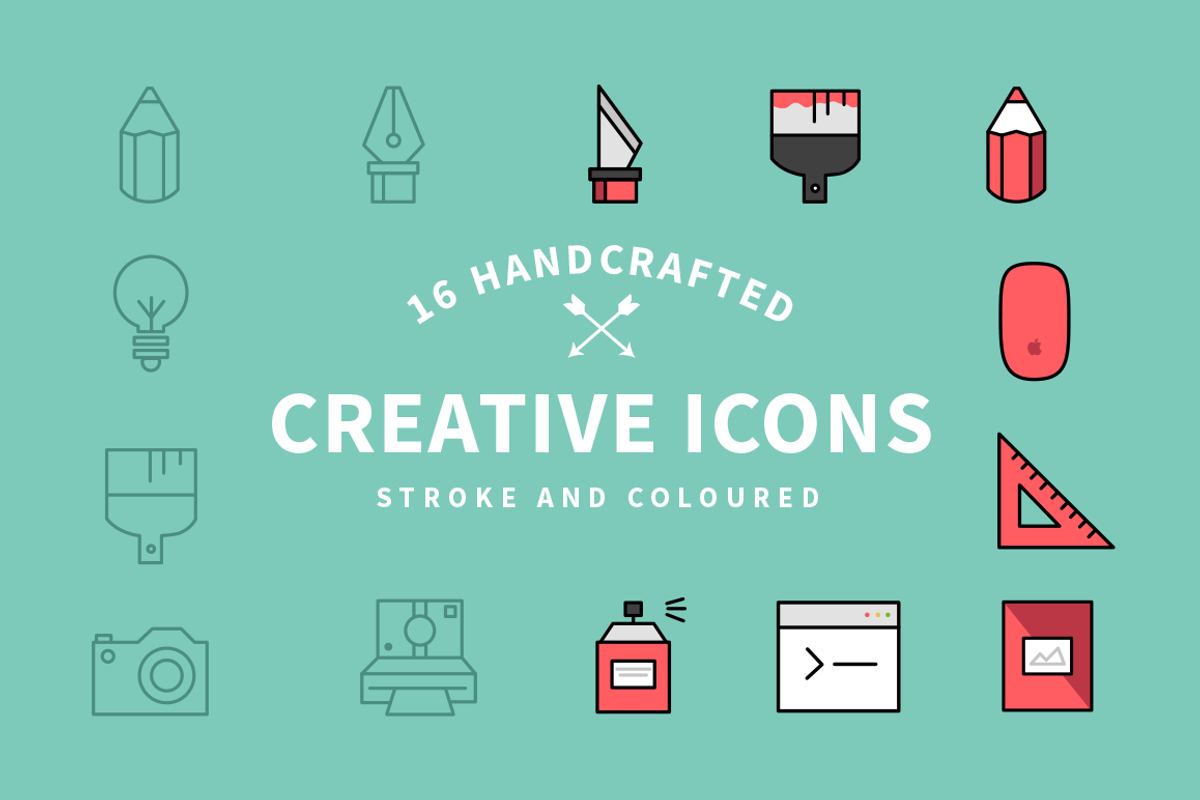 Flat Creative Icon Set, a Graphic by Goods By Pixel