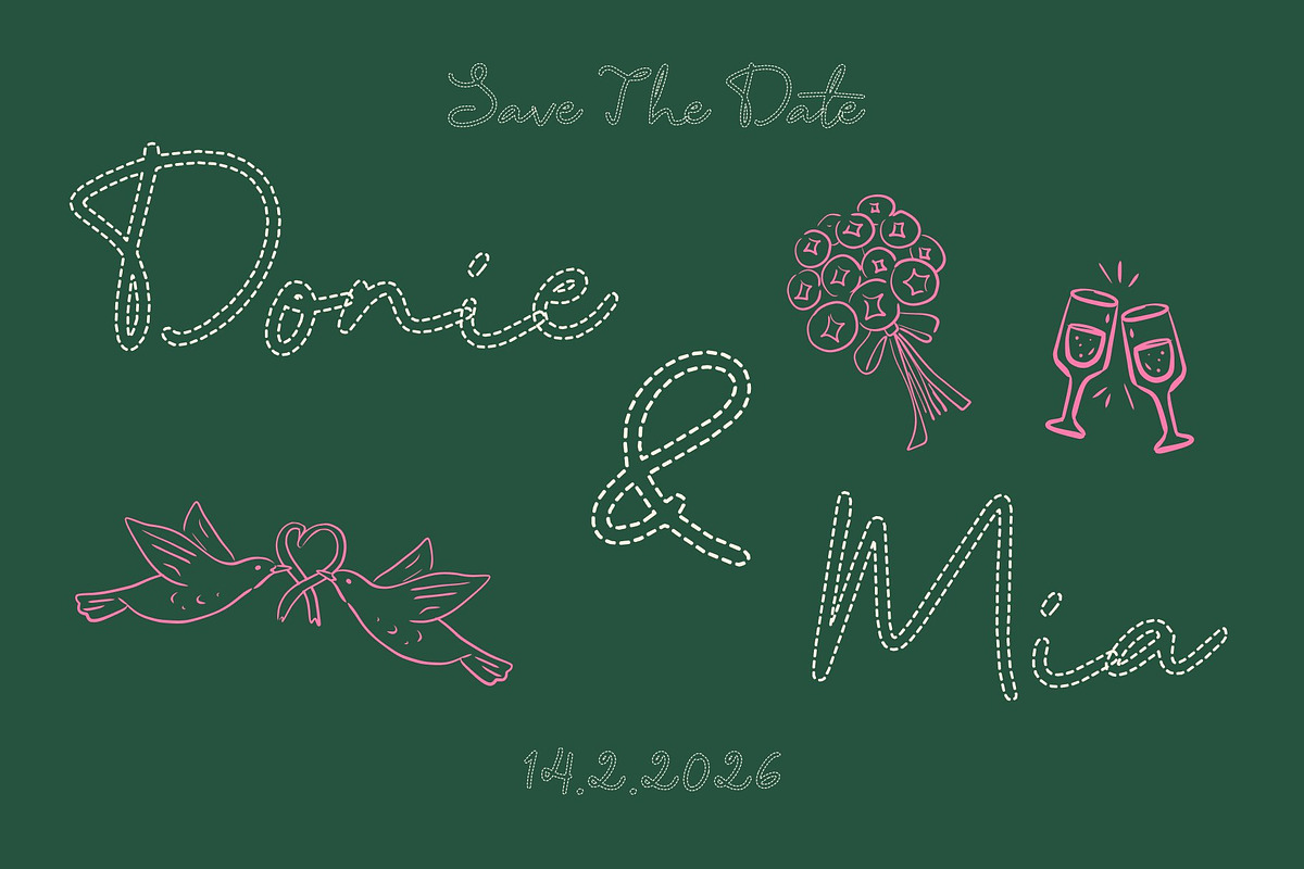 CS Ariana Dashed, a Script Font by Craft Supply Co. (Photo 6 of 8)