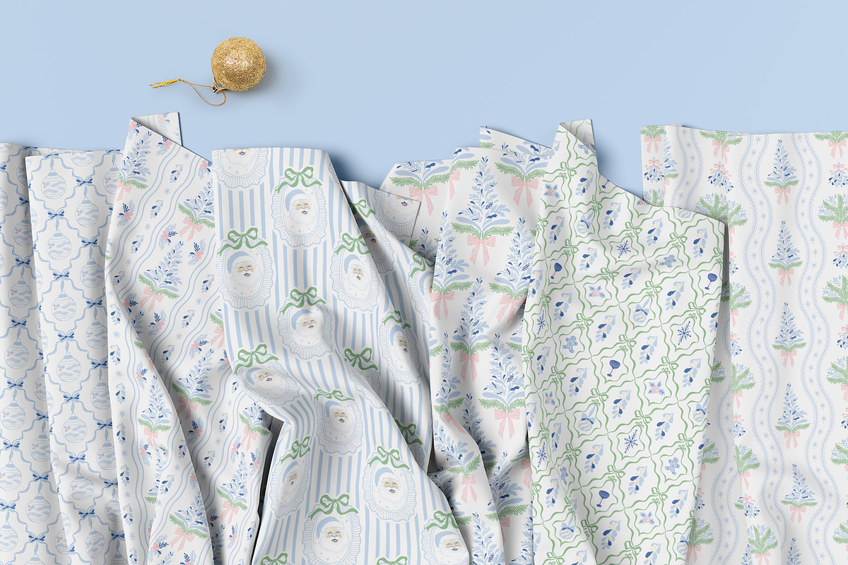 Grandmillennial Christmas patterns, a Pattern Graphic by Tani Kuzminka (Photo 2 of 23)