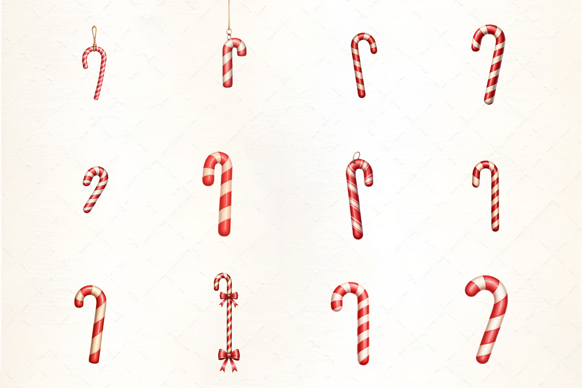 Festive Candy Cane Ornament Clipart, an Illustration by CrexoraLab (Photo 2 of 5)