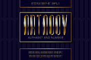 Golden Art Deco Font Set, a Graphic by Pro_Vector (Thumbnail 3 of 3)