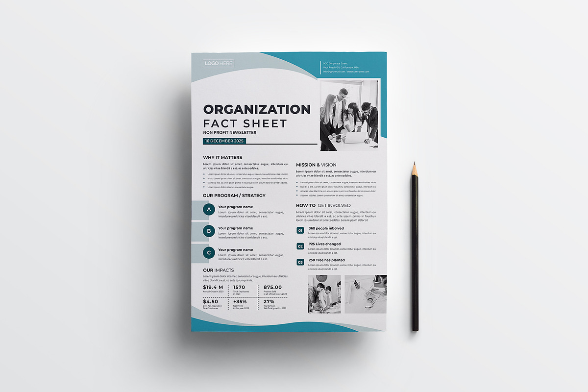 Nonprofit Organization Fact Sheet, a Flyer Template by obayes (Photo 2 of 3)