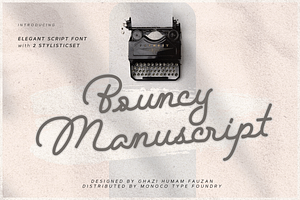 Bouncy Manuscript Script Font