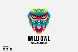 Owl Gradient Colorful Logo, a Branding & Logo Template by LOGTURNAL