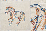Colorful Thread Horse Embroidery Art, an Animal Illustration by yahu88studio (Thumbnail 3 of 7)