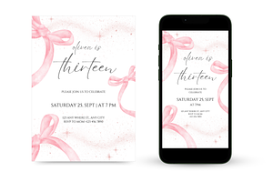 Coquette 13th Birthday Invitation, an Invitation Template by Earth5168
