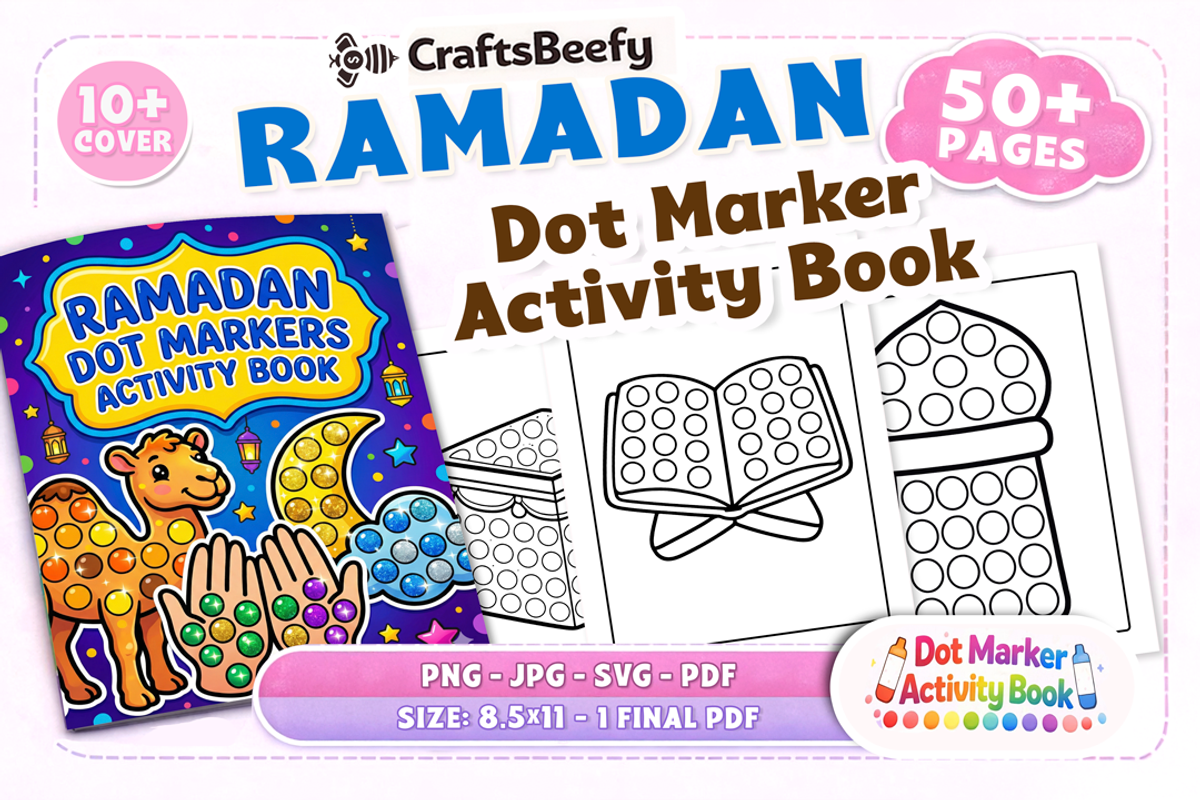 Ramadan Dot Markers Activity Book, a Seasonal Illustration by Craftsbeefy (Photo 1 of 4)