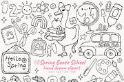 Spring Goose School Outline SVG, an Education Illustration by TitaLivingArt (Thumbnail 1 of 9)