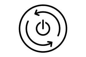 Reset button black line icon, an Outline Icon by Web Incredible