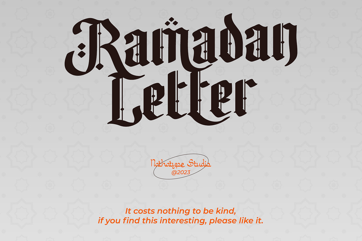 Ramadan Letter, a Symbol Font by Nathatype (Photo 11 of 11)