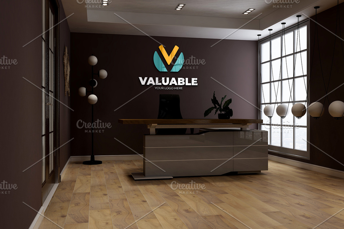 Cafe & Office Scene Wall Logo Mockup, an Advertising Mockup by Ayy (Photo 9 of 18)