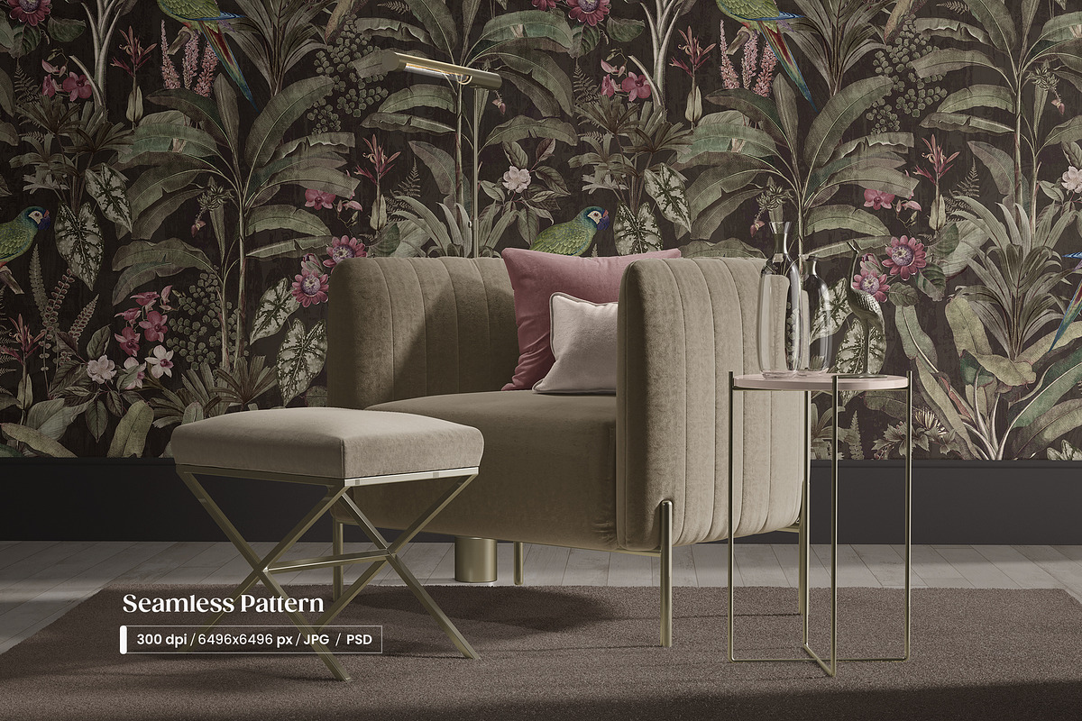 Vintage Tropical Jungle Pattern, a Pattern Graphic by Yello_illustration (Photo 11 of 14)